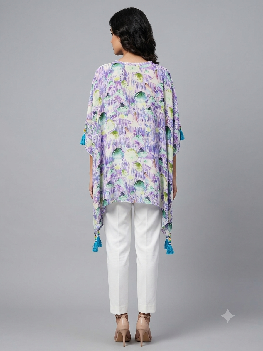 Blue printed kafftan