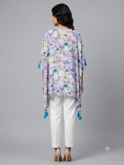 Blue printed kafftan