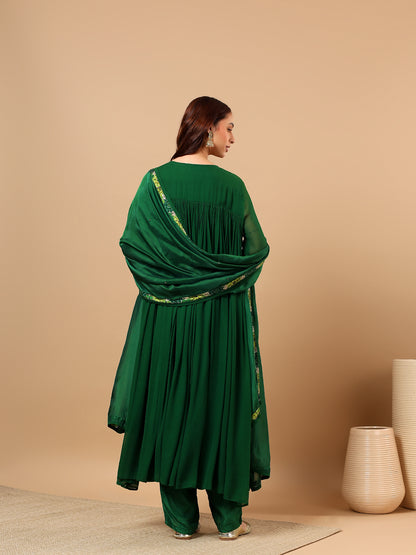 Winter Green Georgette Anarkali suit