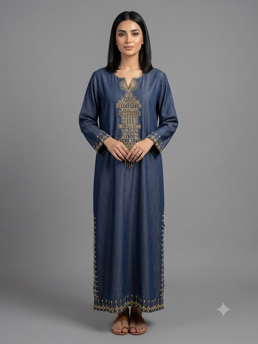 Hand-Embroidered Kurta Dress