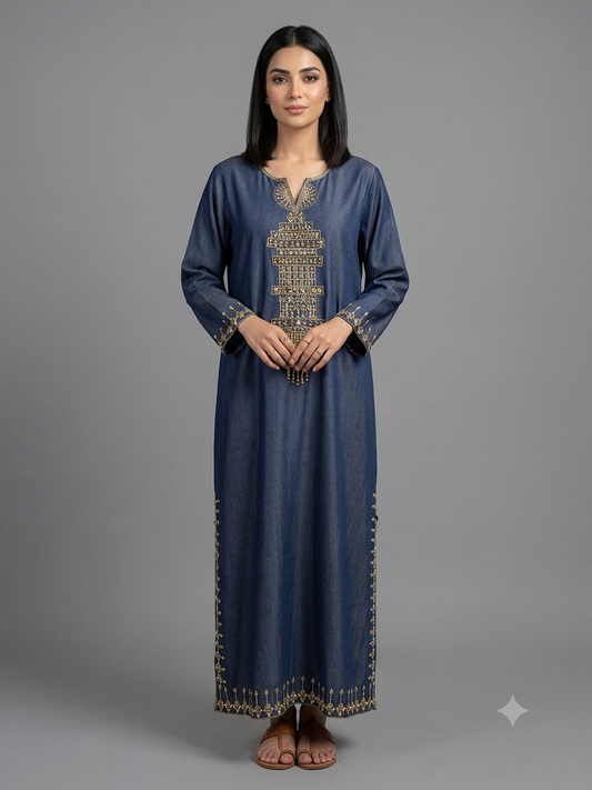 Hand-Embroidered Kurta Dress