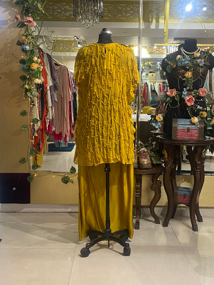 Yellow georgette cord set