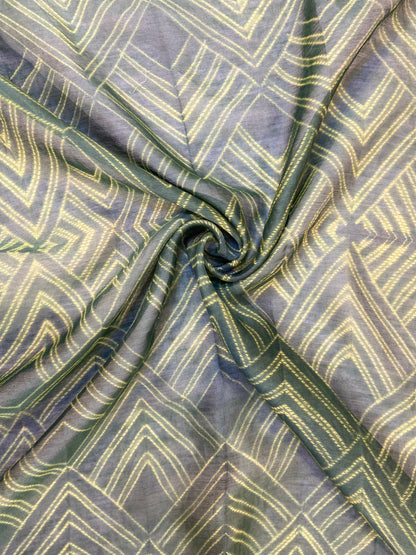 Green Cotton Unstitched Fabric