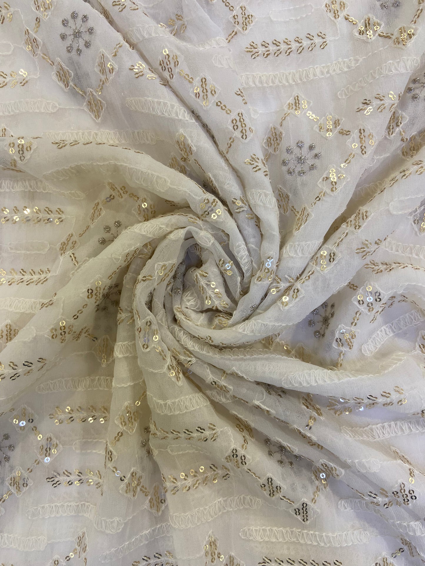 White Hand Embroidered Dupatta