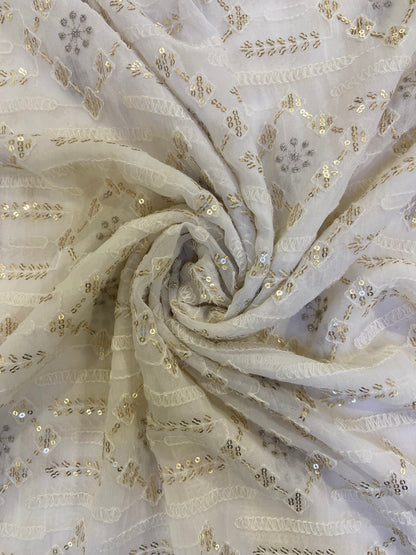 White Hand Embroidered Dupatta