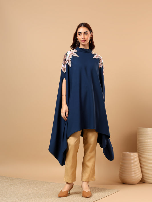 Mosscrepe Navy Blue kimono
