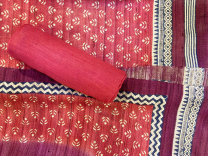Red Printed Unstitched Fabric