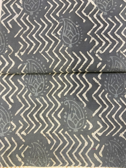 Gray printed cotton unstitch fabric