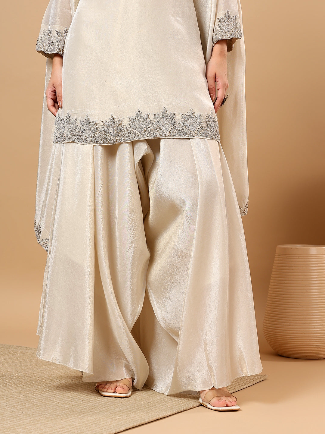 Ivory Tissue Silk Suit