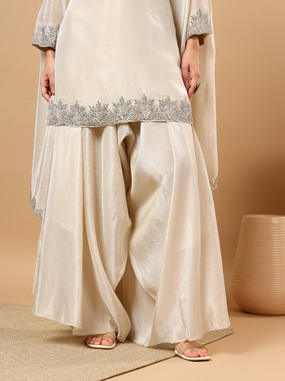 Ivory Tissue Silk Suit