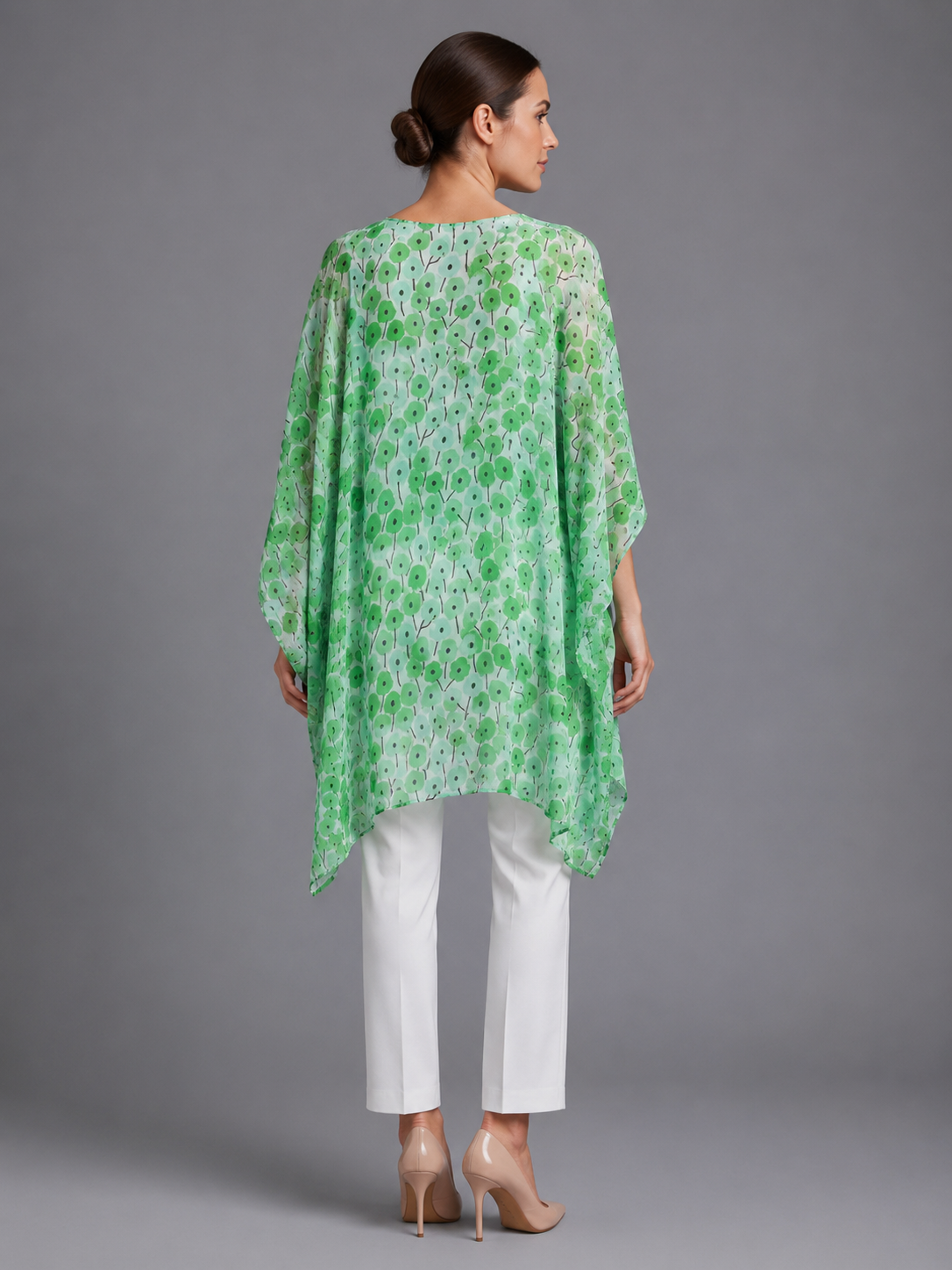 Green chinon Printed Kaftan