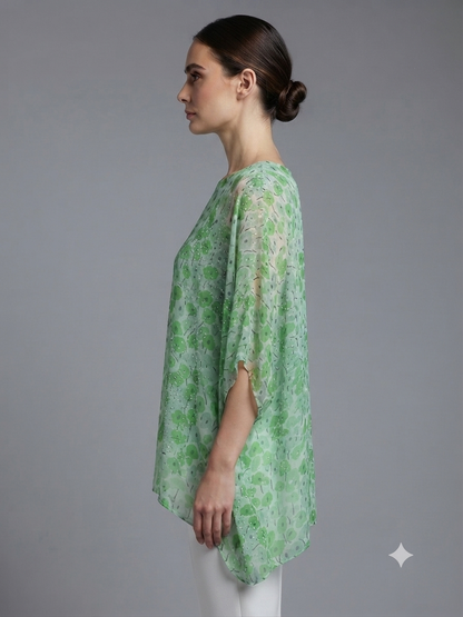 Green chinon Printed Kaftan