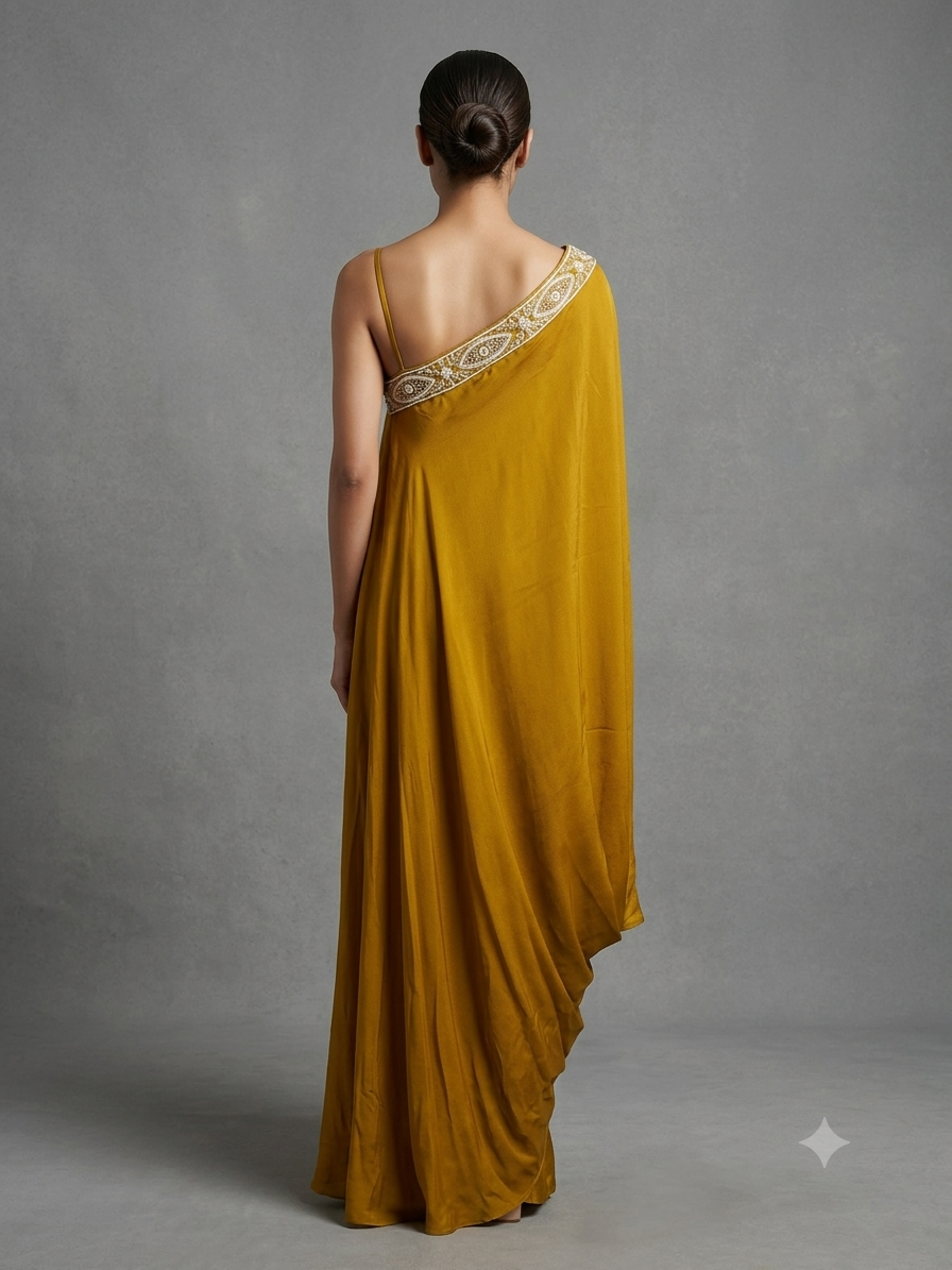 Yellow Satin  dress
