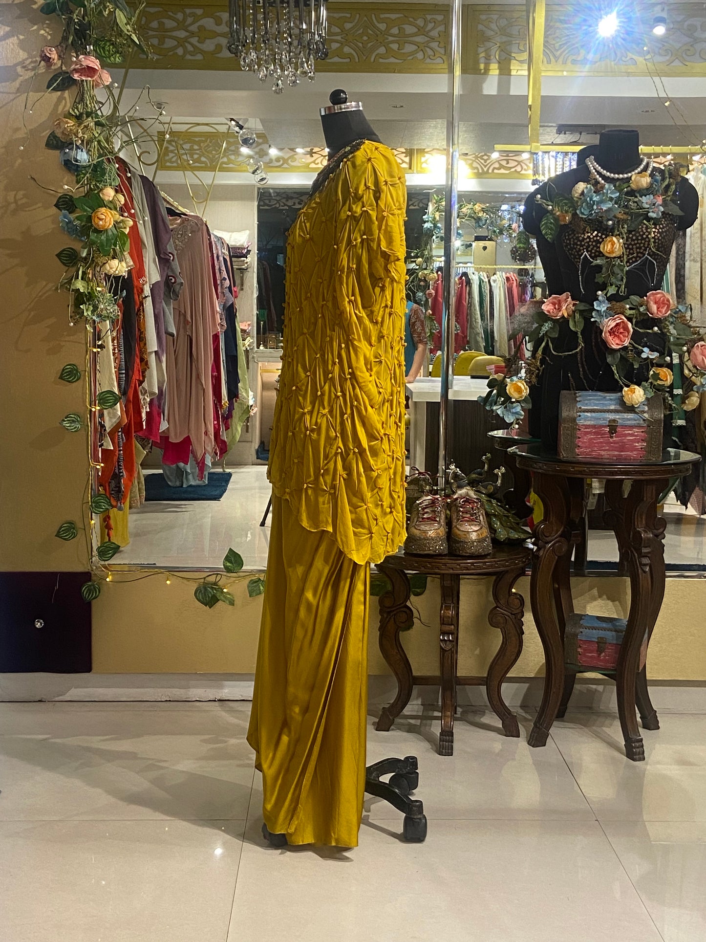 Yellow georgette cord set