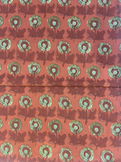 Red Printed Cotton Unstitched Fabric
