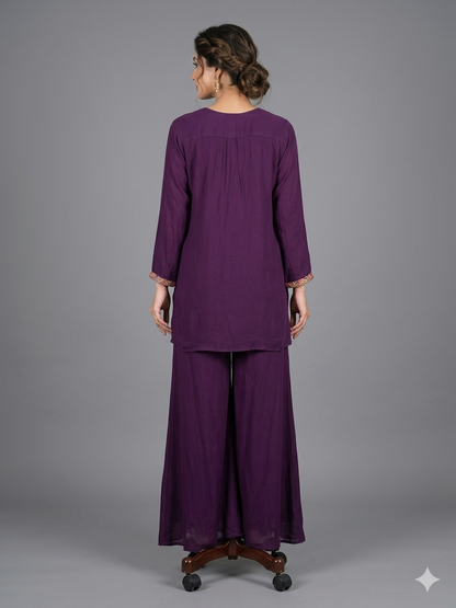 Purple georgette cord set