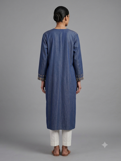Hand-Embroidered Kurta Dress