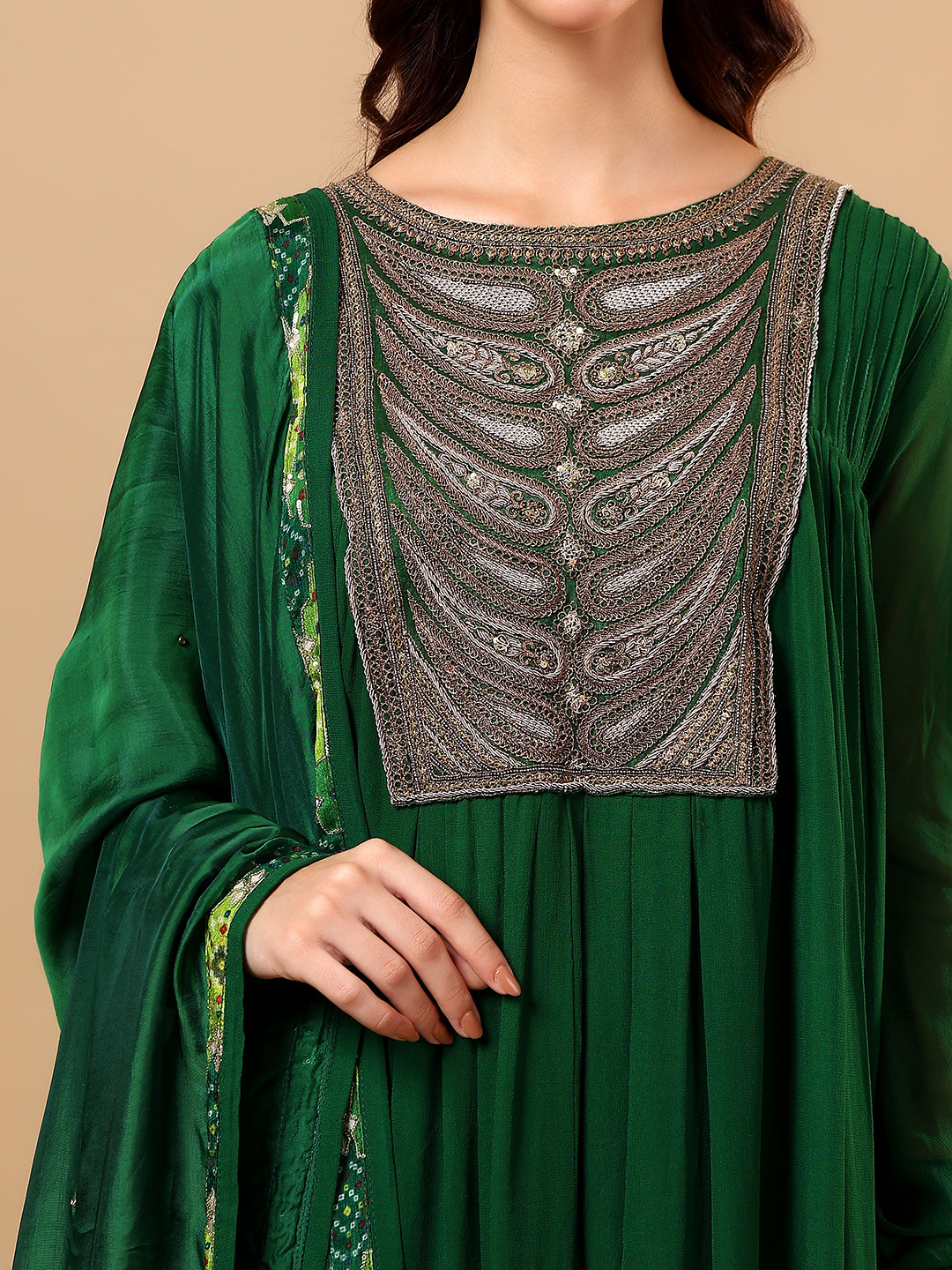 Winter Green Georgette Anarkali suit