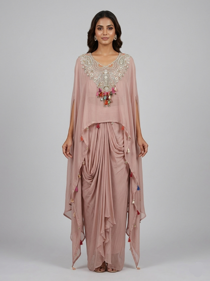 Peach Georgette Cord Set