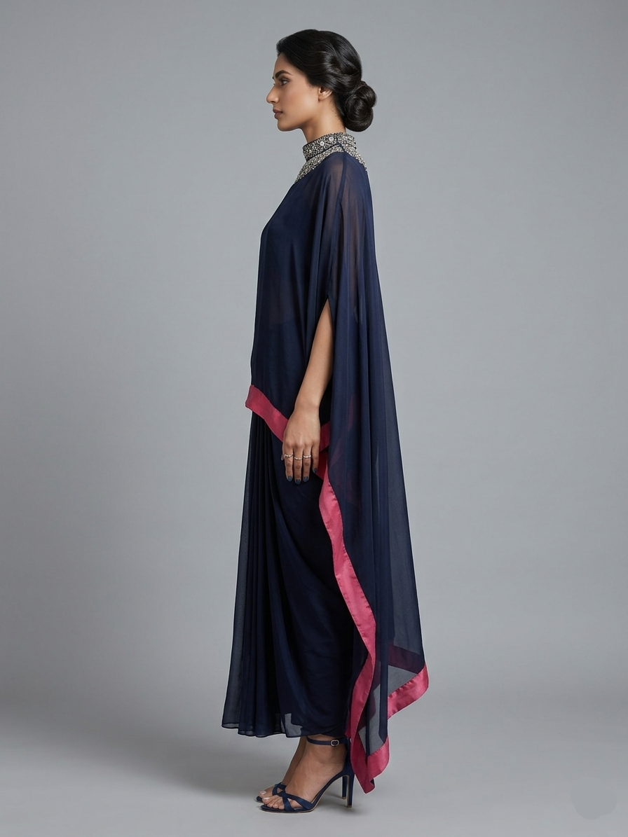 Blue georgette cord set
