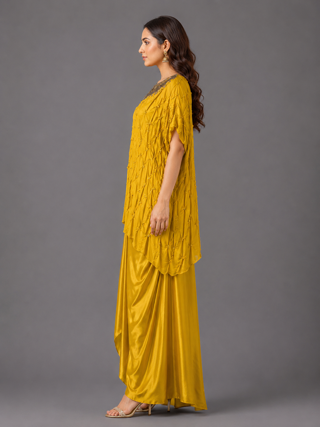 Yellow georgette cord set