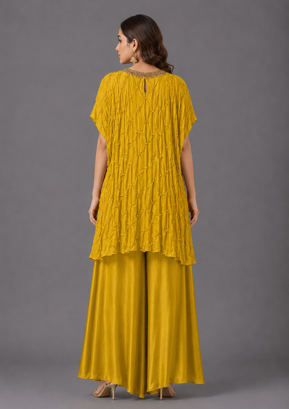 Yellow georgette cord set