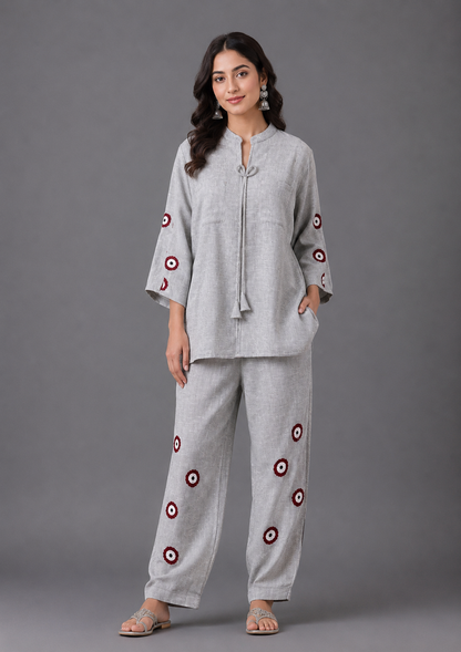 Gray printed  Lilian cord set
