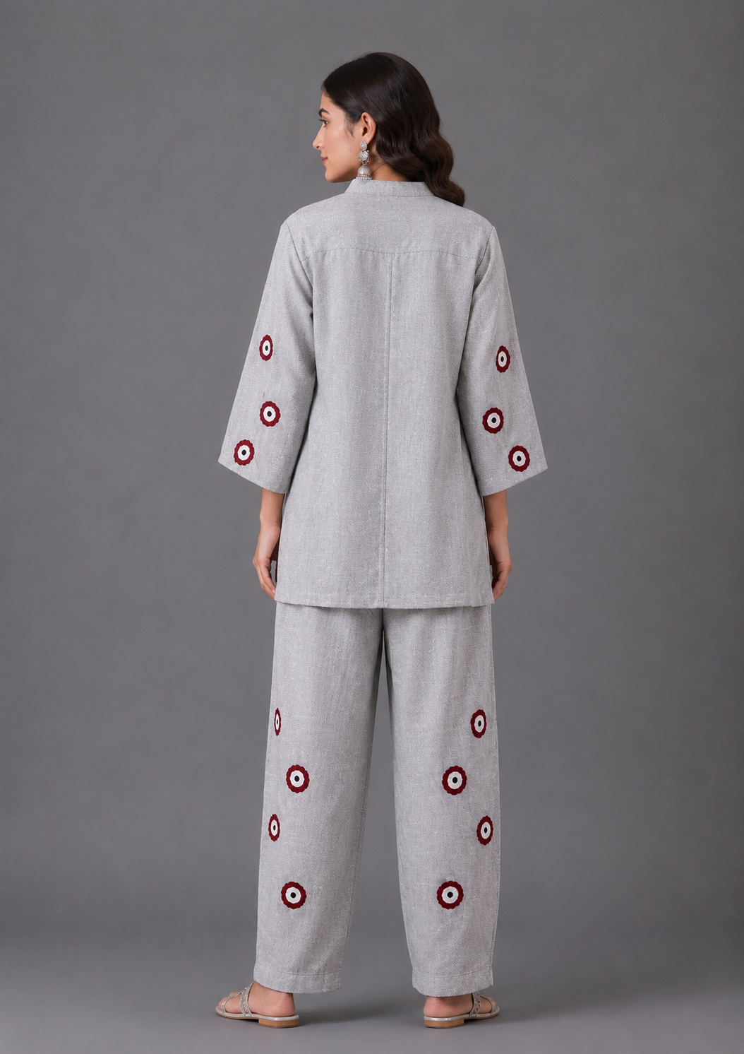 Gray printed  Lilian cord set