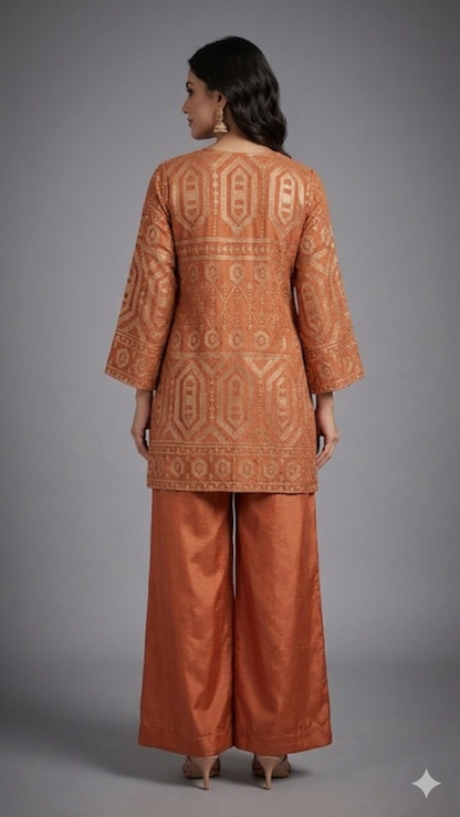 Rust satin sequence cord set
