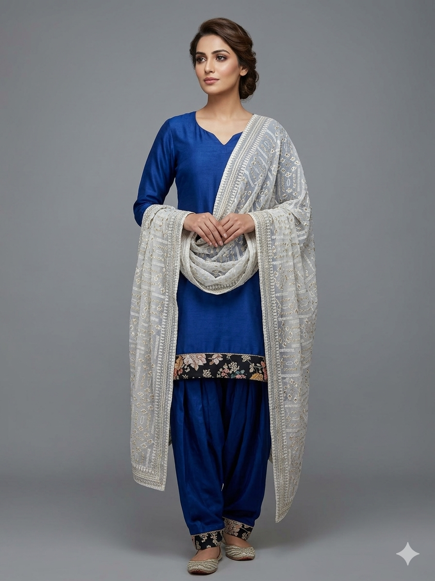 White Hand Embroidered Dupatta