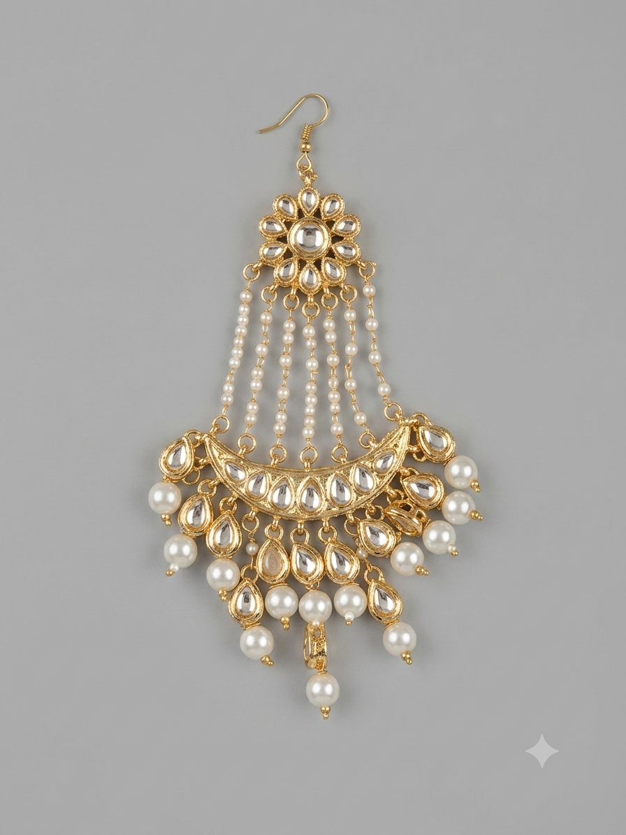 Semi-Precious Kundan Polki Pearl Paasa