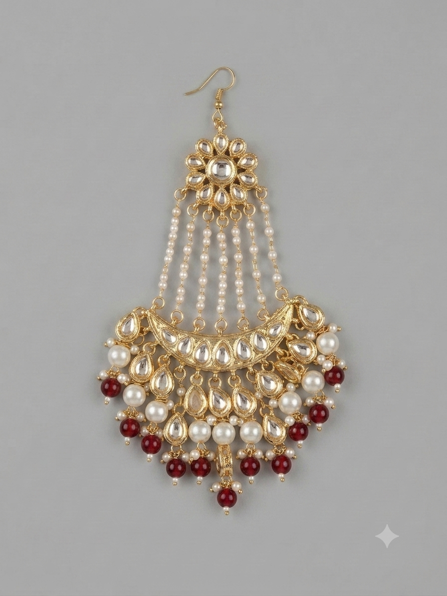 Semi-Precious Ruby Pearl Kundan Polki Paasa