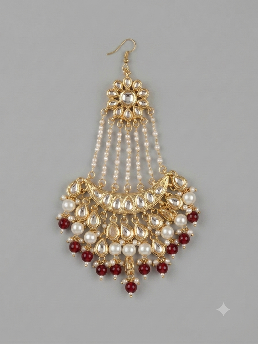 Semi-Precious Ruby Pearl Kundan Polki Paasa