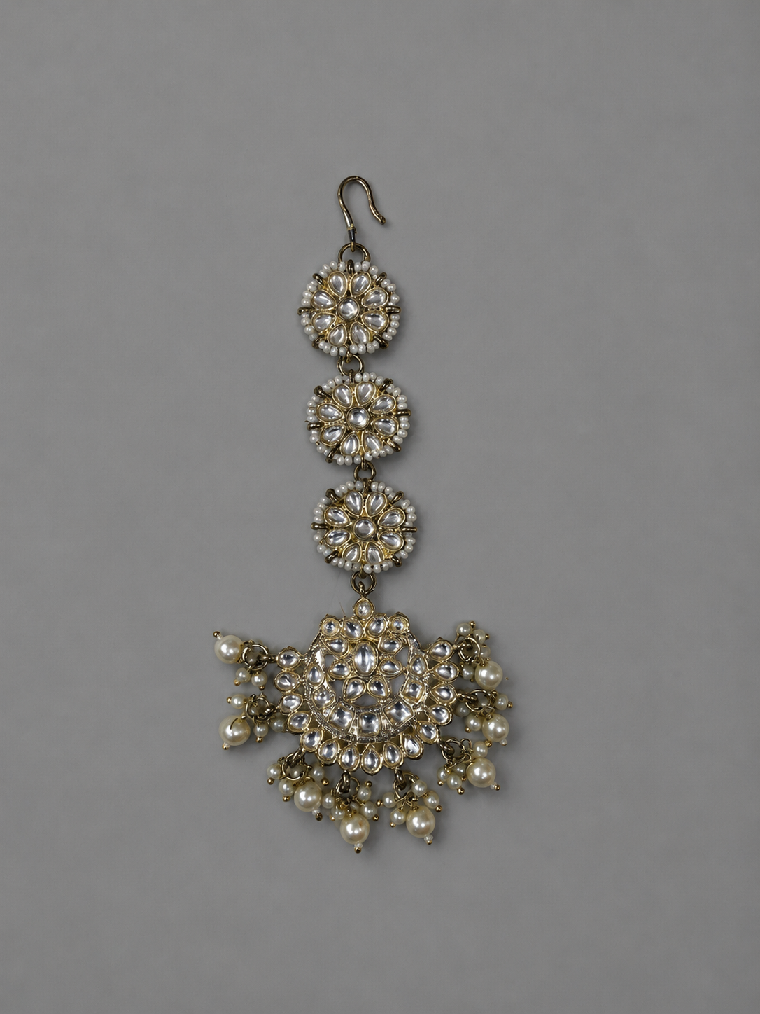 Semi-Precious Kundan Pearl Maang Pearl Tikka