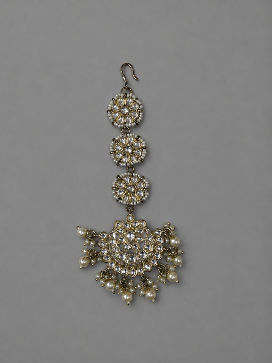 Semi-Precious Kundan Pearl Maang Pearl Tikka