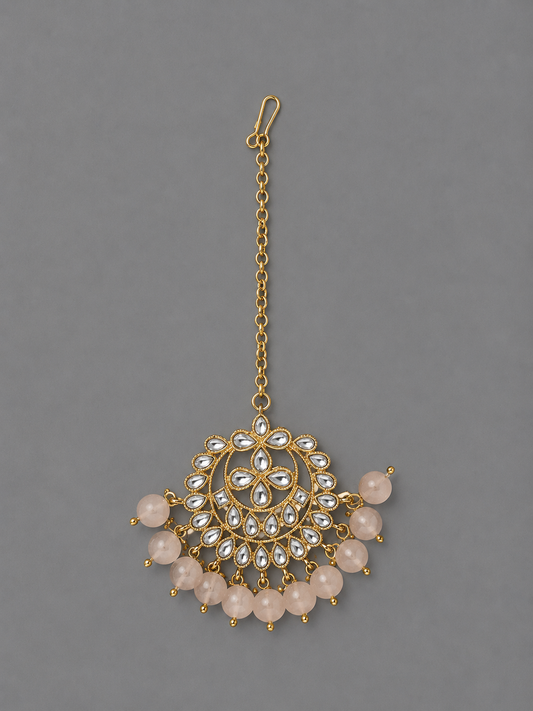 Semi-Precious Quartz Kundan Maang Tikka