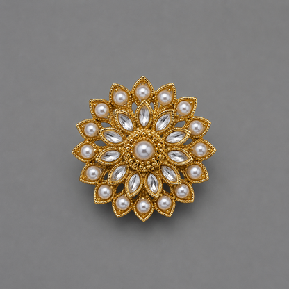 Semi-Precious Kundan Pearl Ring