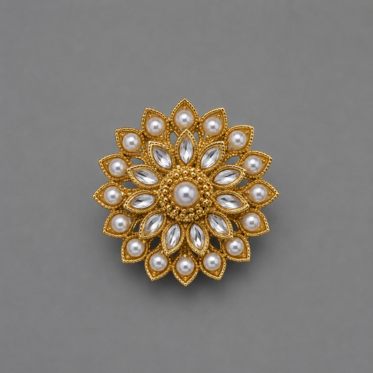 Semi-Precious Kundan Pearl Ring
