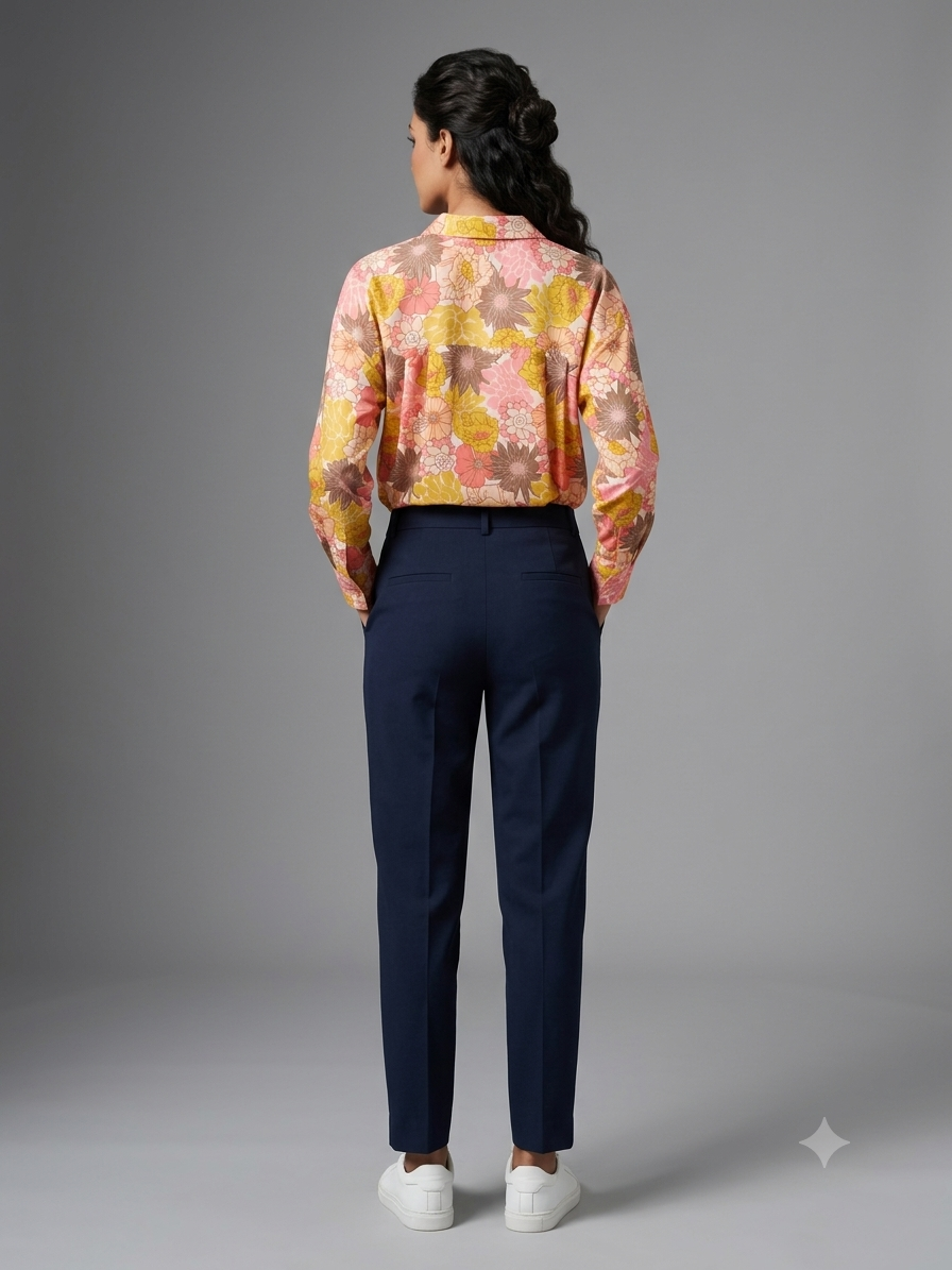 Yellow Printed Satin Shirt