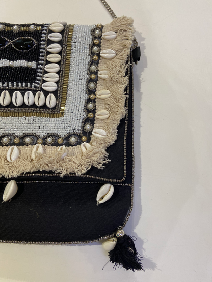 Black Organic Boho Crossbody Bag