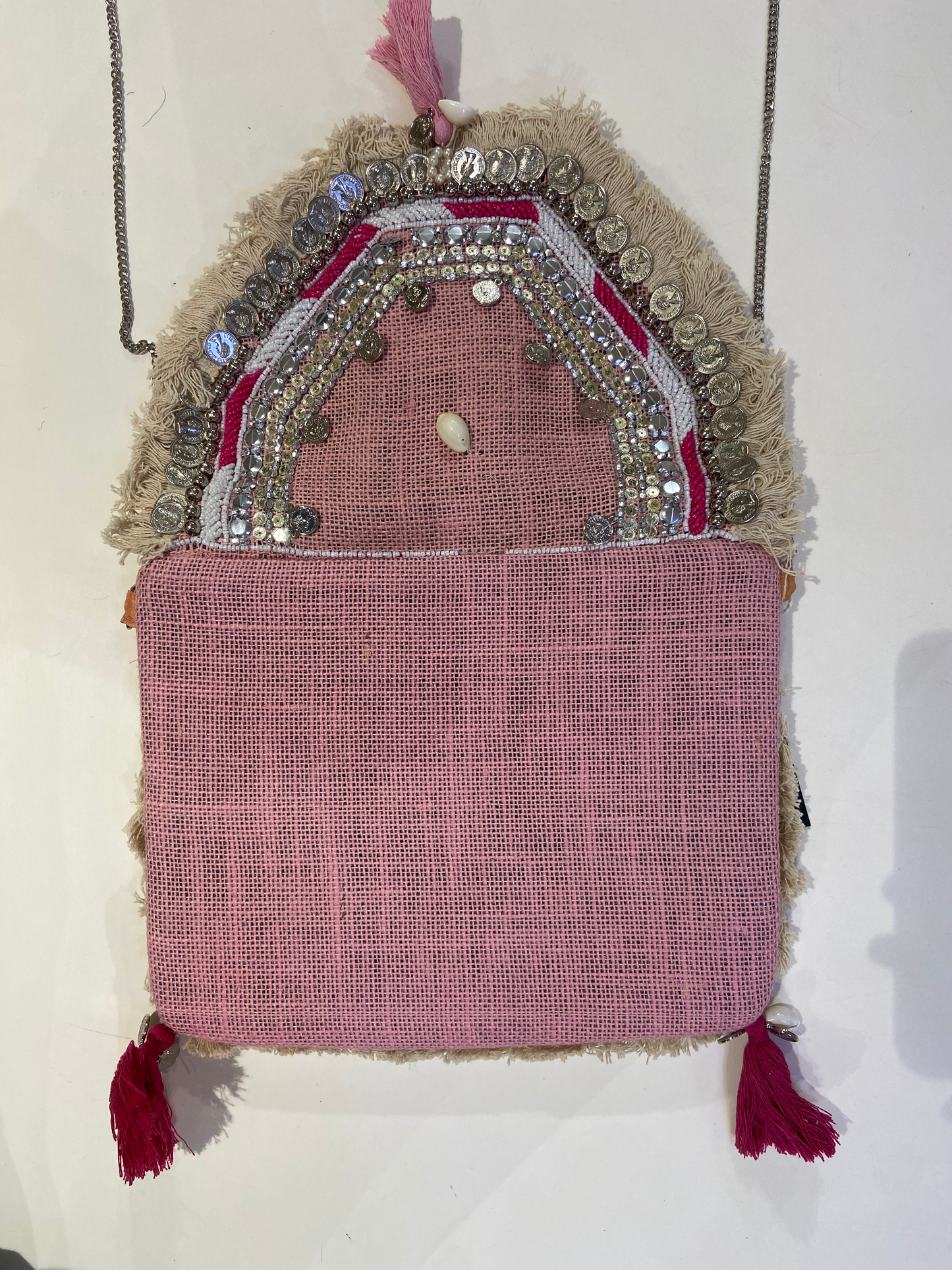 Pink Organic Boho Crossbody Bag