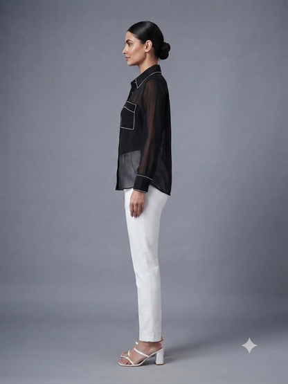 Black Georgette Shirt
