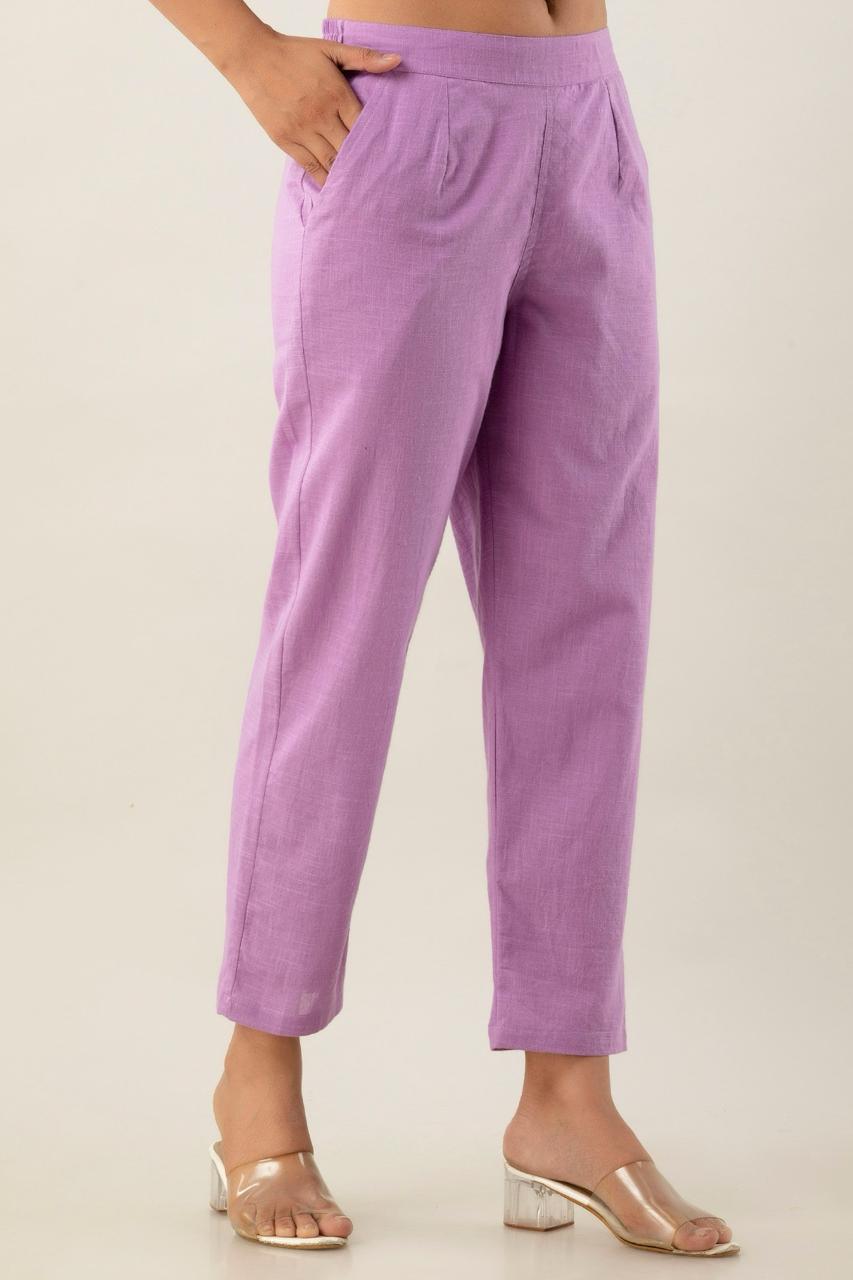 Lilac Cotton Pants