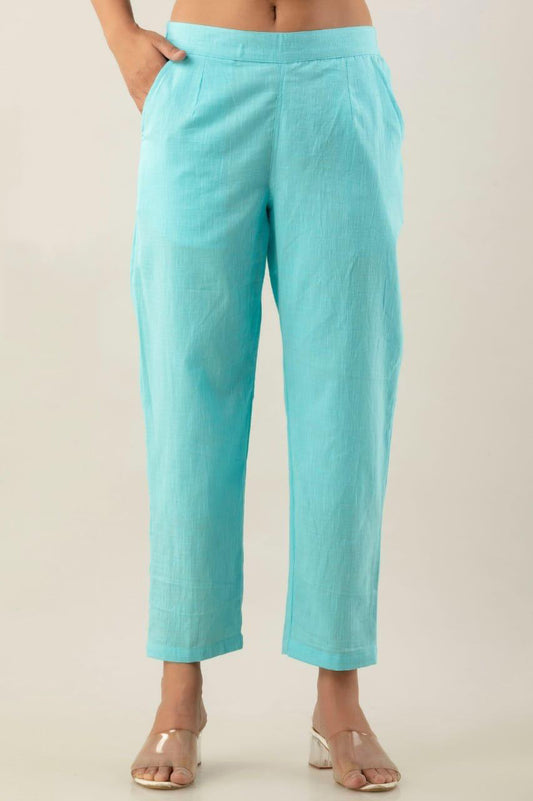 Sky Blue Cotton Pants