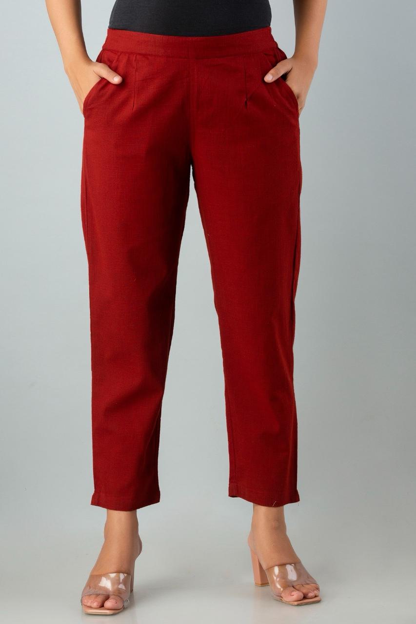 Red Cotton Pants