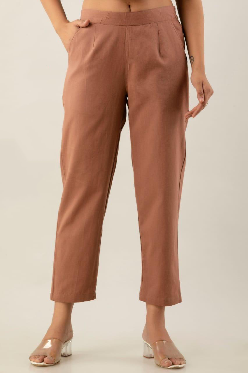 Peach Cotton Pants