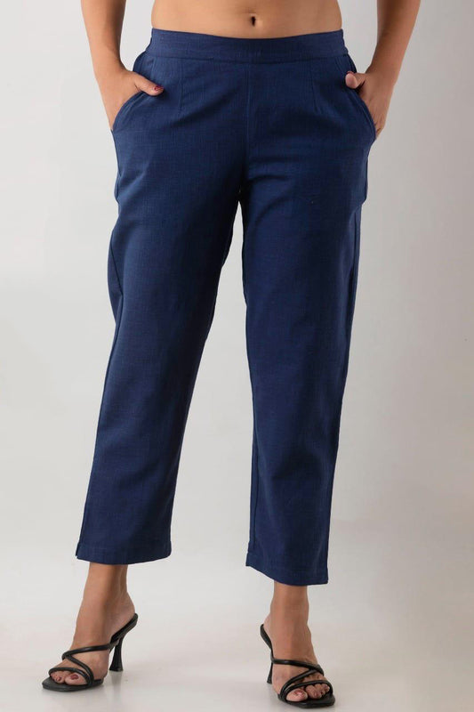 Navy Blue Cotton Pants