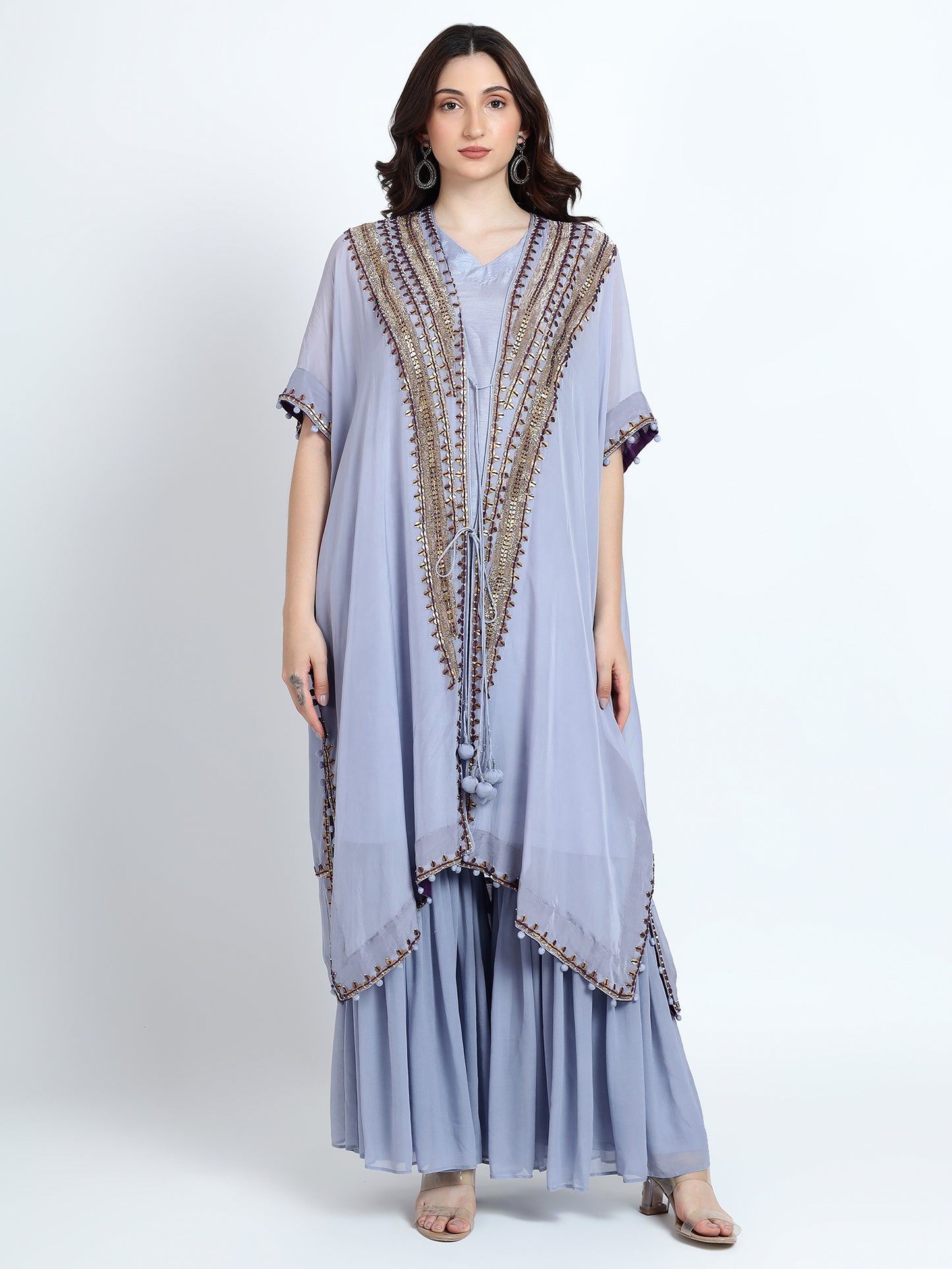 Lavender Sharara Cape Set