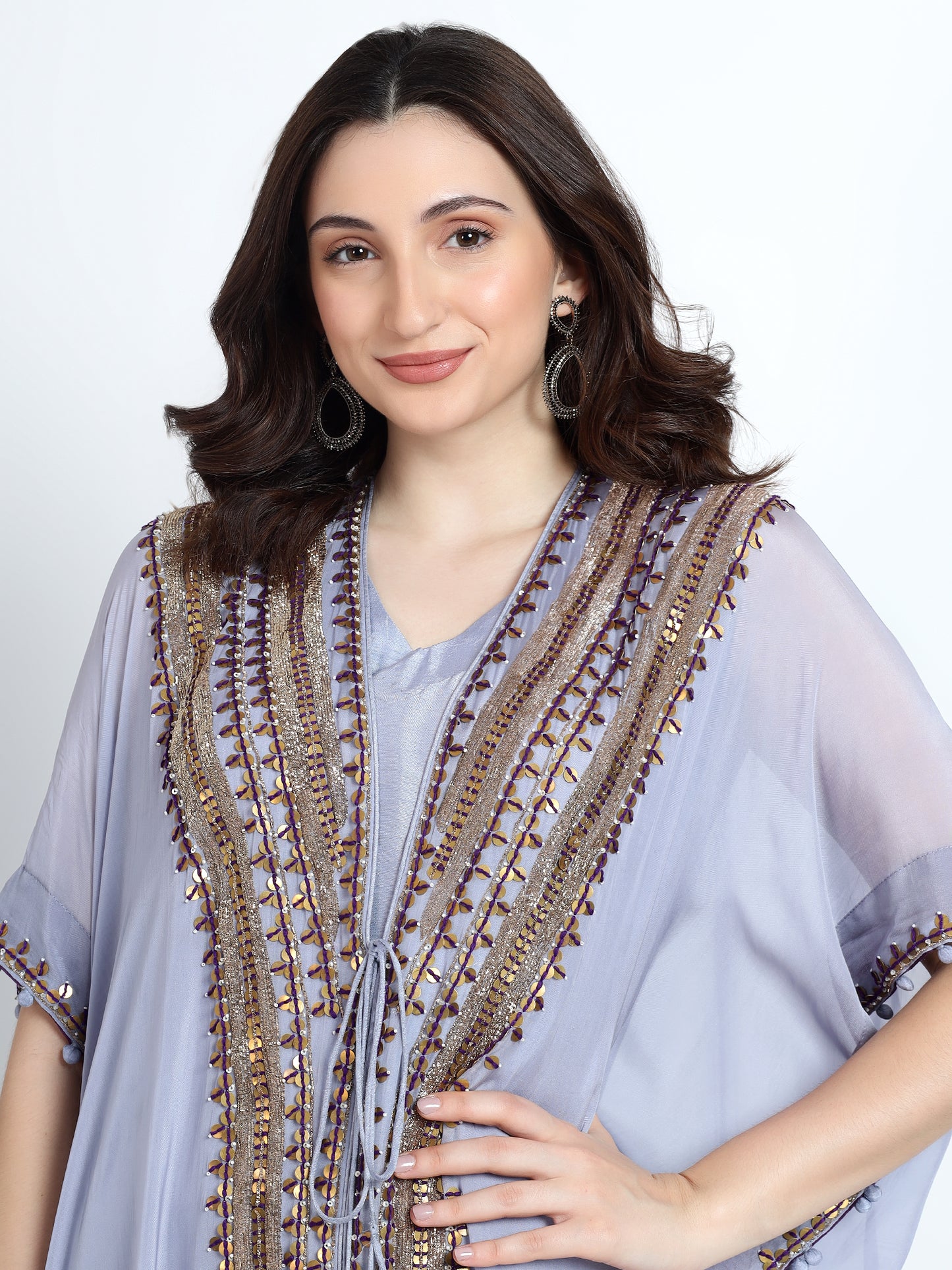 Lavender Sharara Cape Set