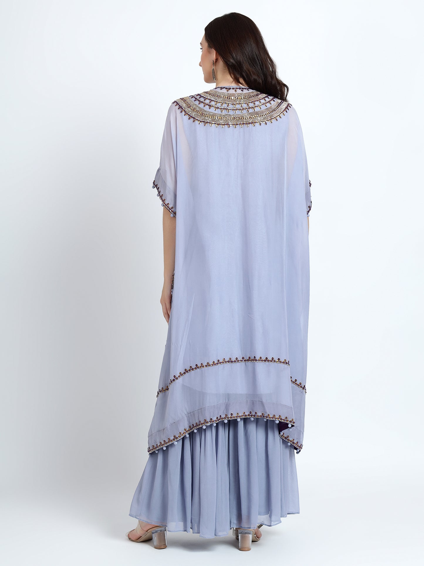 Lavender Sharara Cape Set